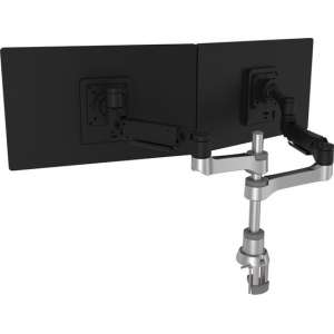R-Go Caparo 4 D2 Circulaire Dubbele Monitorarm Bureaubevestiging, gasveer, 3-9 kg