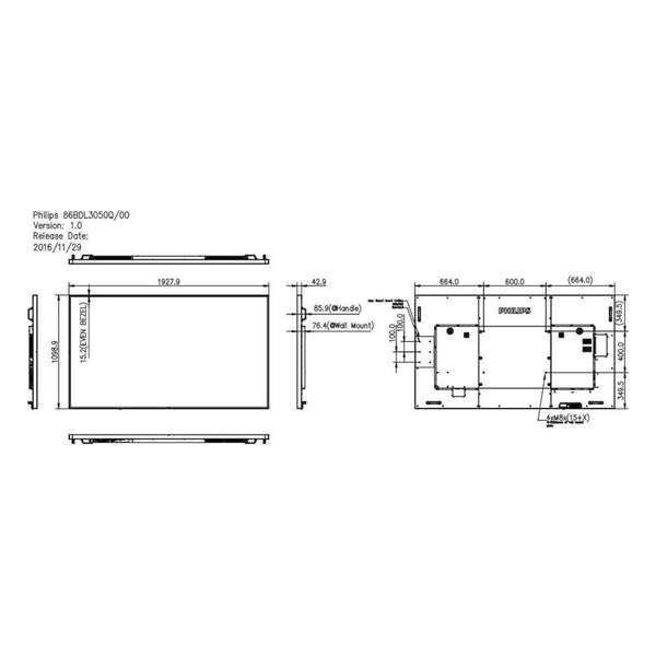 86BDL3050Q/4K - 410Cd/m2 VGA/HDMI
