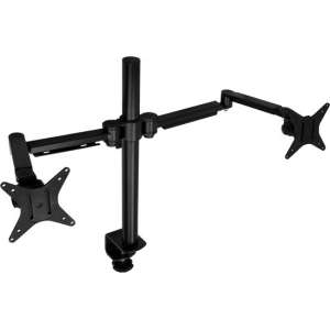 DESQ® Dubbele Monitorarm | Slimline | Zwart | Quick-Release | Tot 20 KG |