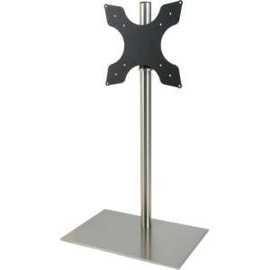 Cavus RVS vloerstandaard met rechthoekige RVS voet voor schermen tot 55 inch - 150 cm hoog