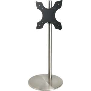 Cavus RVS vloerstandaard met ronde RVS voet voor schermen tot 55 inch - 120 cm hoog
