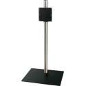 Cavus RVS vloerstandaard met zwarte rechthoekige voet voor schermen tot 55 inch - 100 cm hoog
