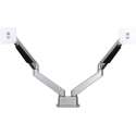 Filex Monitorarm Devon Dubbel HD Gas tot 22Kg [2x 27inch (max), gasgevuld, zilver]
