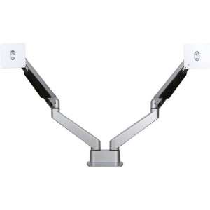 Filex Monitorarm Devon Dubbel HD Gas tot 22Kg [2x 27inch (max), gasgevuld, zilver]