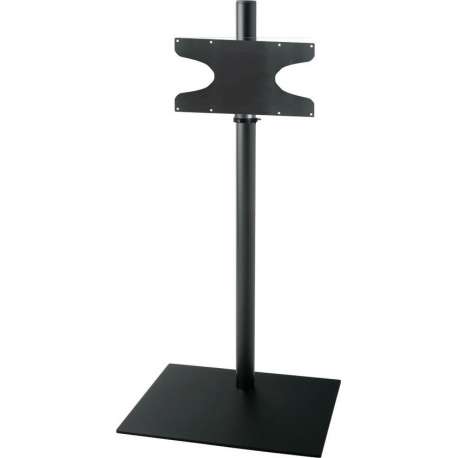 Cavus zwarte vloerstandaard met zwarte rechthoekige voet voor schermen tot 55 inch - 150 cm hoog