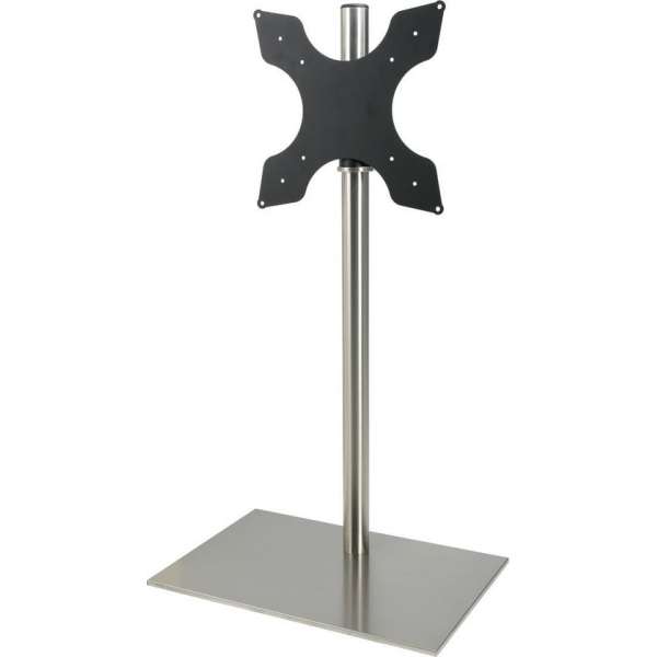 Cavus RVS vloerstandaard met rechthoekige RVS voet voor schermen tot 55 inch - 100 cm hoog