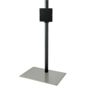 Cavus zwarte vloerstandaard met rechthoekige RVS voet voor schermen tot 55 inch - 100 cm hoog