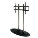 Cavus RVS vloerstandaard met zwarte ovalen voet voor schermen tot 70 inch - 100 cm hoog
