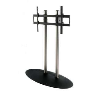 Cavus RVS vloerstandaard met zwarte ovalen voet voor schermen tot 70 inch - 100 cm hoog