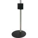 Cavus RVS vloerstandaard met zwarte ronde voet voor schermen tot 55 inch - 100 cm hoog