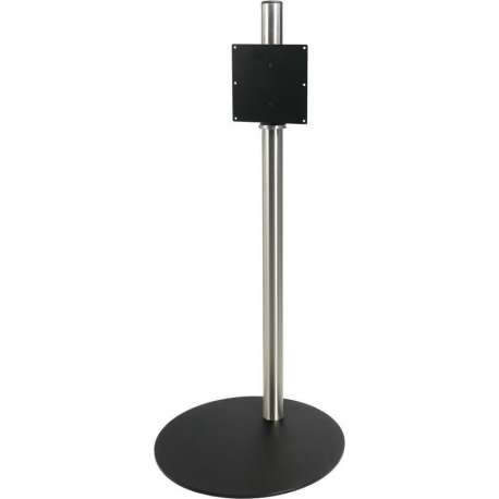 Cavus RVS vloerstandaard met zwarte ronde voet voor schermen tot 55 inch - 100 cm hoog