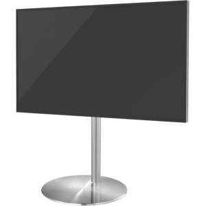 Cavus RVS vloerstandaard met ronde RVS voet voor schermen tot 55 inch - 100 cm hoog