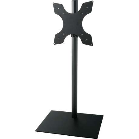 Cavus zwarte vloerstandaard met zwarte rechthoekige voet voor schermen tot 55 inch - 150 cm hoog