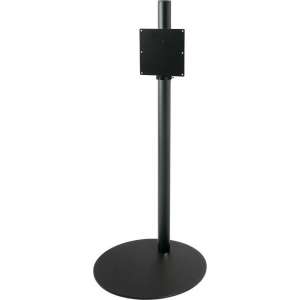 Cavus zwarte vloerstandaard met zwarte ronde voet voor schermen tot 55 inch - 150 cm hoog