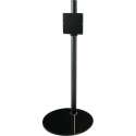 Cavus zwarte vloerstandaard met zwarte glazen voet voor schermen tot 32 inch - 100 cm hoog