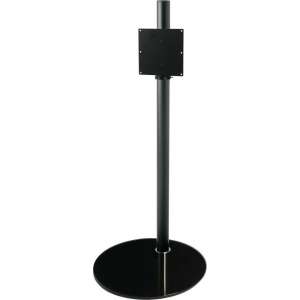 Cavus zwarte vloerstandaard met zwarte glazen voet voor schermen tot 32 inch - 100 cm hoog