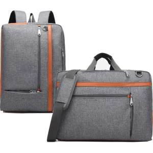 Laptoptas 2-in-1 voor 17.3 inch laptop - laptop rugtas / laptop schoudertas – grijs