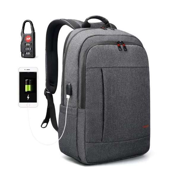 Tigernu Laptop rugzak anti diefstal Business II Laptopvak tot 17 inch - Grijs Tigernu Laptop rugzak anti diefstal Business II Laptopvak tot 17 inch - Grijs