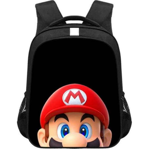 Super Mario foto rugzak- Mario hoofd- Schooltas- 36cm
