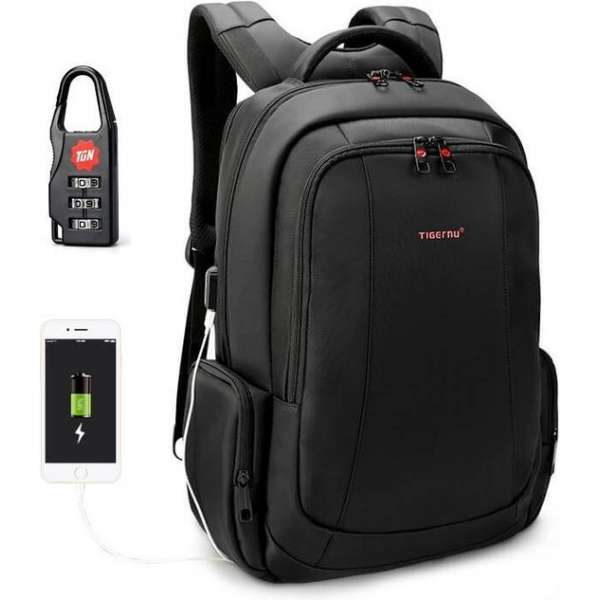 Tigernu Laptop rugzak schooltas Daily Laptopvak tot 15,6 inch - Zwart Tigernu Laptop rugzak schooltas Daily Laptopvak tot 15,6 inch - Zwart
